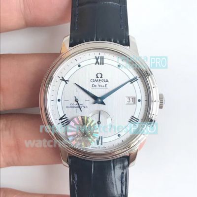 TW Factory - Replica Omega De Ville White Dial Black Leather Strap Watch